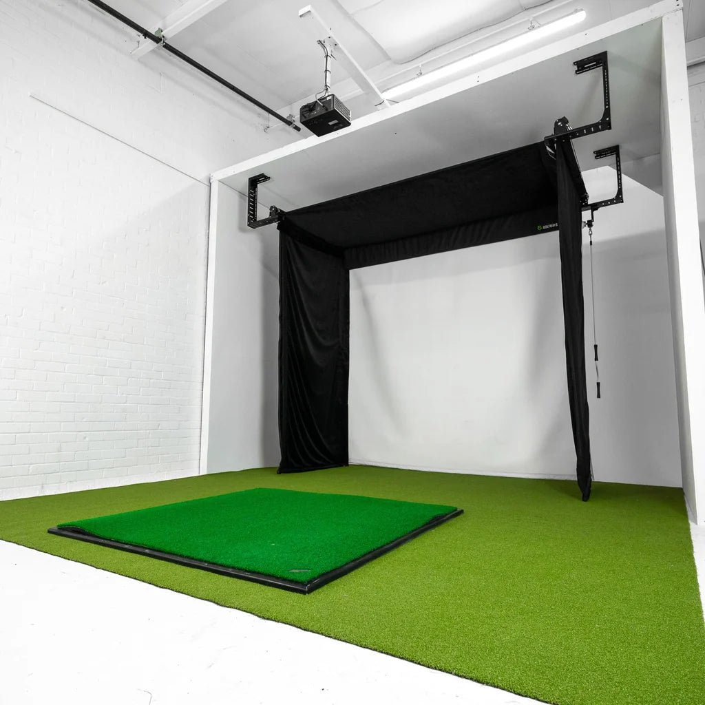 Square Golf Retractable Simbox Home Golf Simulator Package